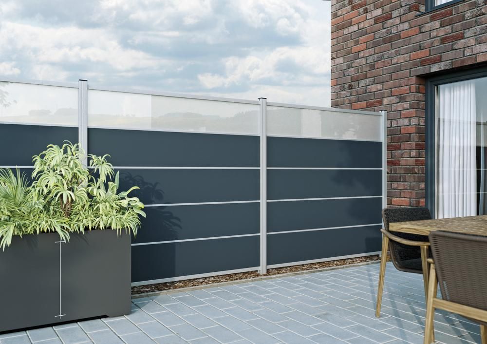 FARÖ-Serie Zaunlamelle GLAS VSG-matt6 x 329 x 1792 mm HPL-Steckzaunsystem