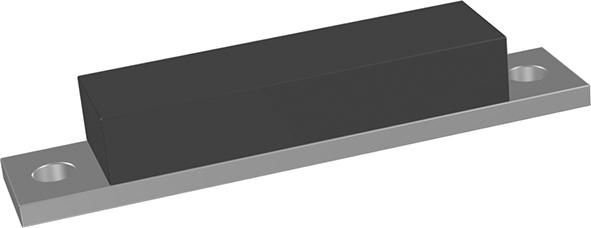 Gummimetall-Anschlag- Schiene, Typ FS, BxHxL=100x45x120 l=200, S=10, NR57, 4xø13