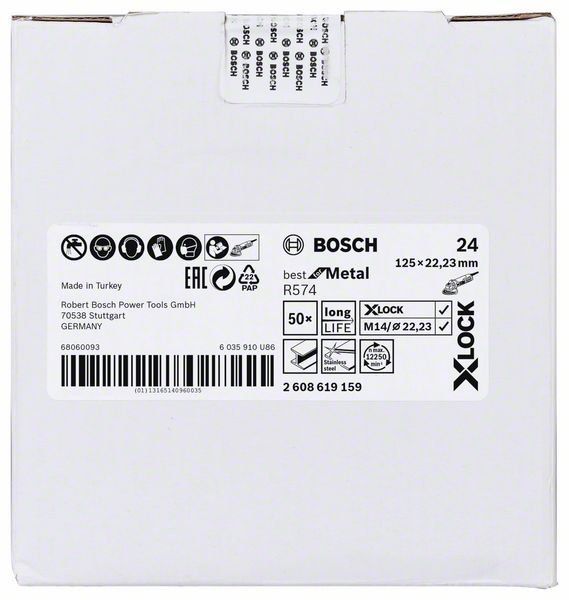 Bosch X-LOCK Fiberschleifscheibe, R574, Best for Metal