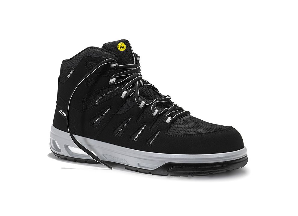 ELTEN Sicherheitsschnürstiefel MADDOX XX10 black-grey Mid ESD S2, Gr. 36