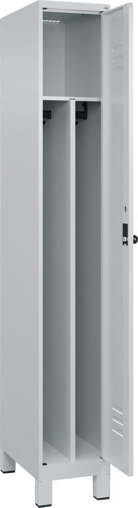 Gard.-Schrank TW CLASSIC B300xT500xH1950 mm RAL 7035/7035, 1 Abteil mit 100 mm hohen Füßen