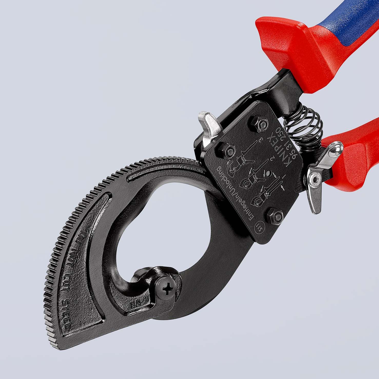 KNIPEX Kabelschneider (Ratschenprinzip) mit Mehrkomponenten-Hüllen
