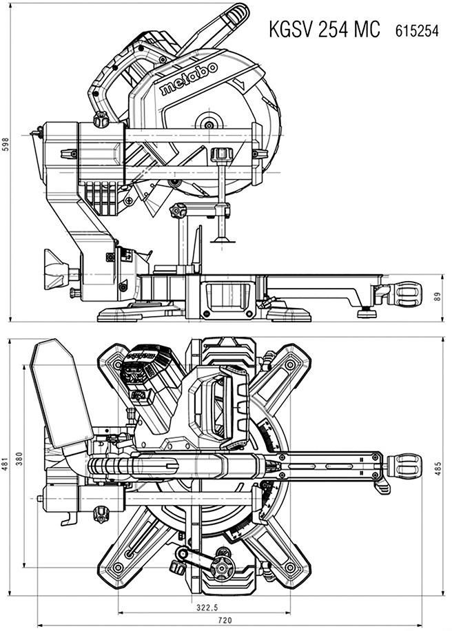 Kapp- und Gehrungssäge KGSV 254 MC Metabo Karton