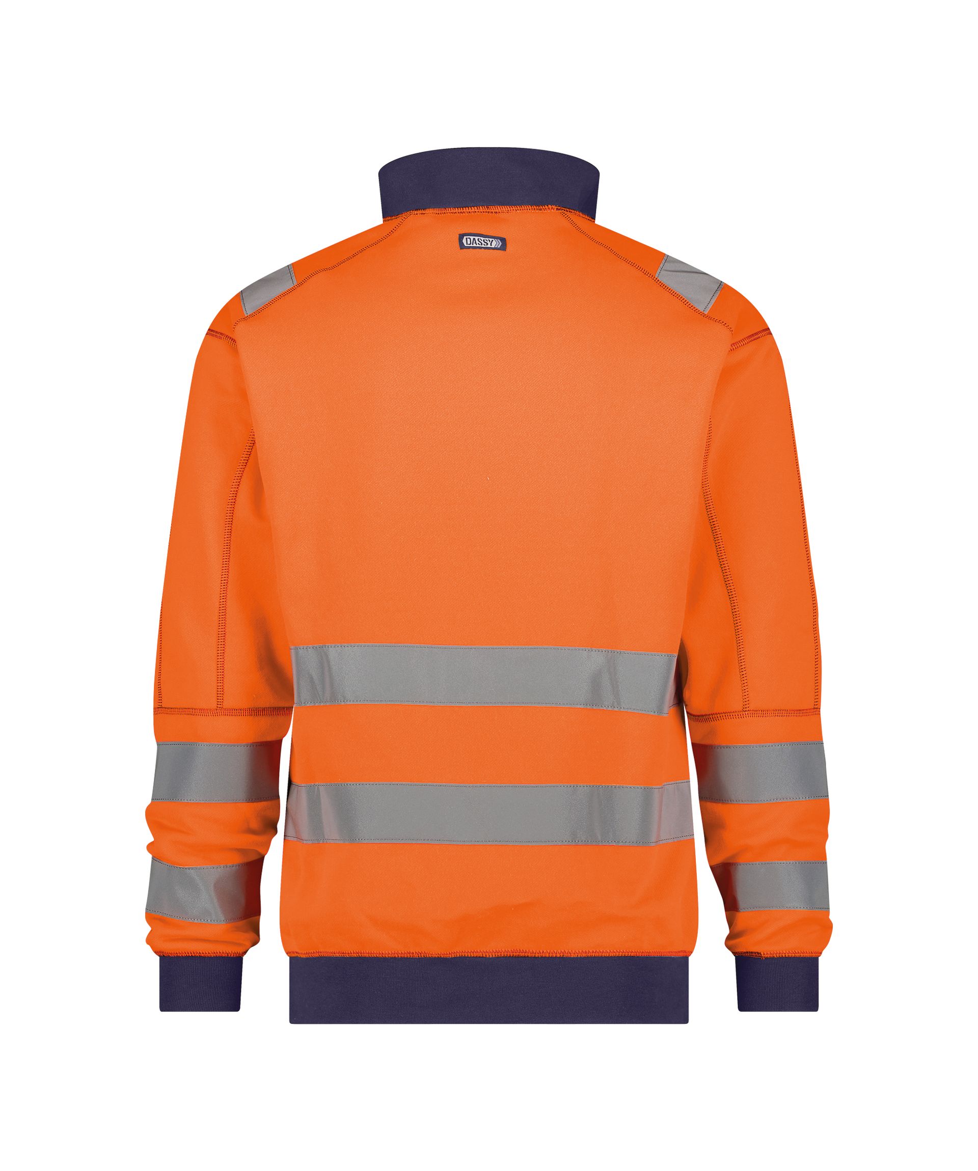 DASSY® Denver - Warnschutz Sweatshirt - neonorange/dunkelblau, Gr. XS