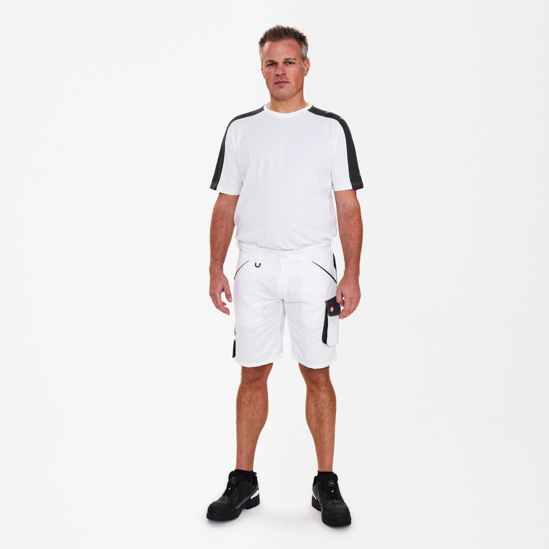 Galaxy Light Arbeitsshorts Weiss/Anthrazit Grau, Gr. 66