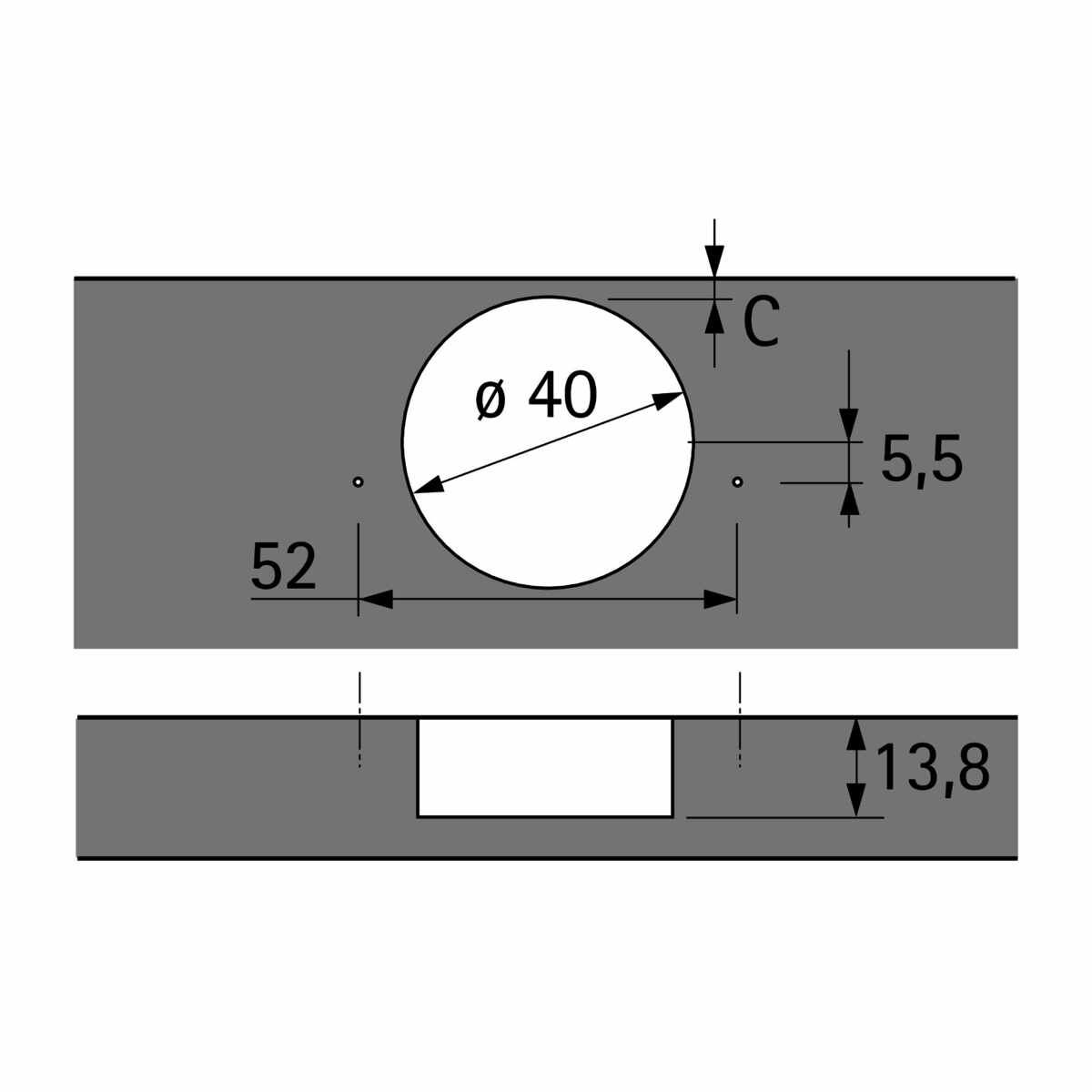 Topfband 95°Intermat/Profiltür