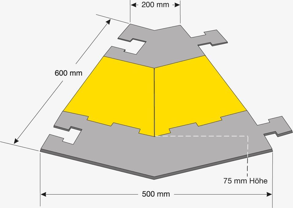 Kabelbrücke Winkelstück groß RECHTS 45G