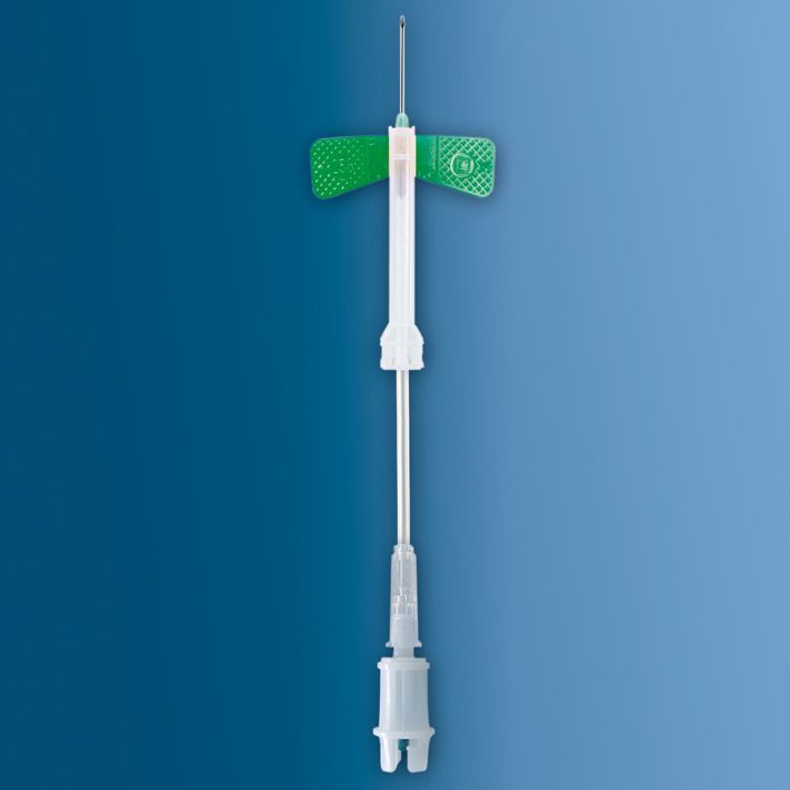 Safety-Multifly-Kanülen Nr.2 21 G x3/4''mit kurzem Schlauch (120 Stck.)und montiertem Multiadapter 14.1205UK = 4 Pack
