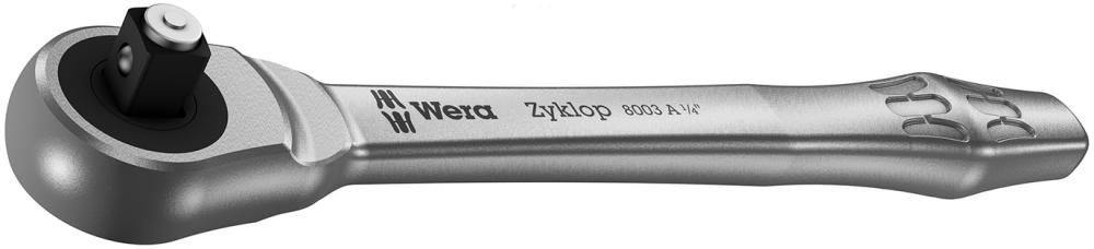 Durchsteck-Knarre 1/4" ZYKLOP metal push Wera