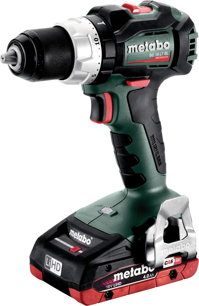 Akku Bohrschrauber BS 18 LT BL Metabo 2x18,0 V 4,0 Ah Ladegerät ASC 55 metaBOX