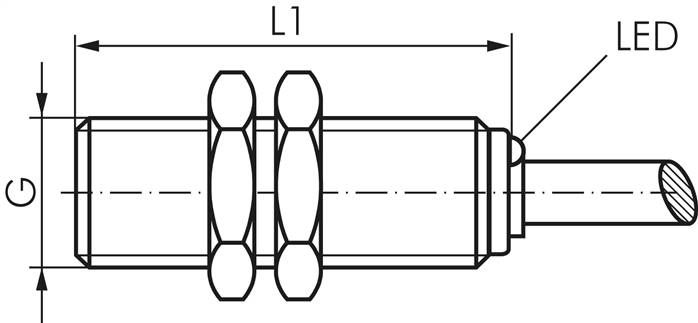 Ind. Näherungschalter, M 5, SN0,8 - Kabel (2 mtr.)