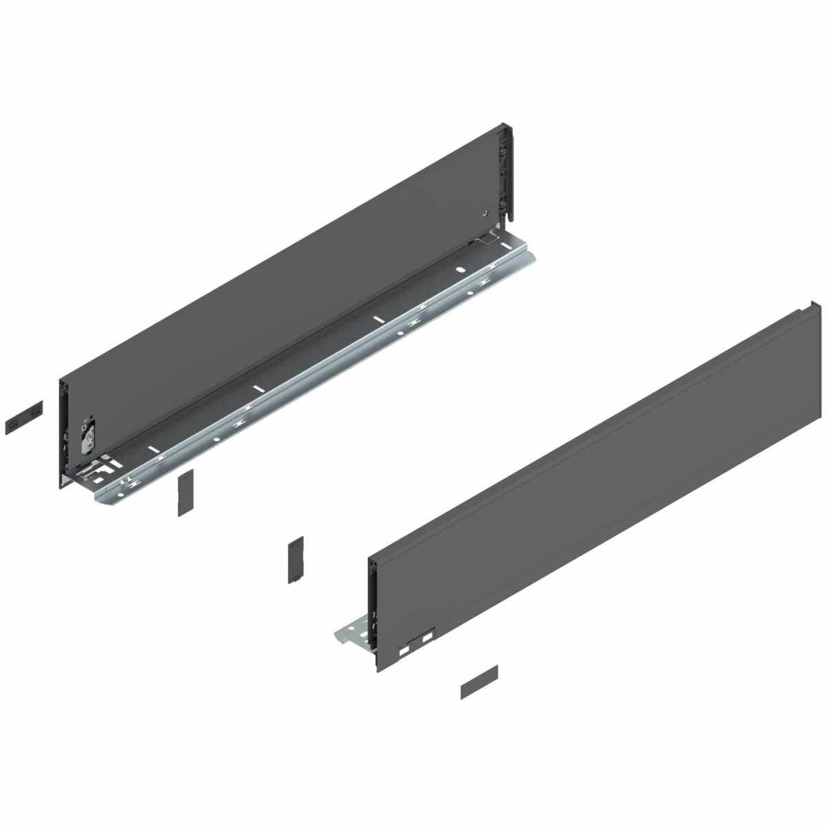 LEGRABOX Zarge, Höhe K (128.5 mm), NL=600 mm, links/rechts, für LEGRABOX pure, oriongrau matt