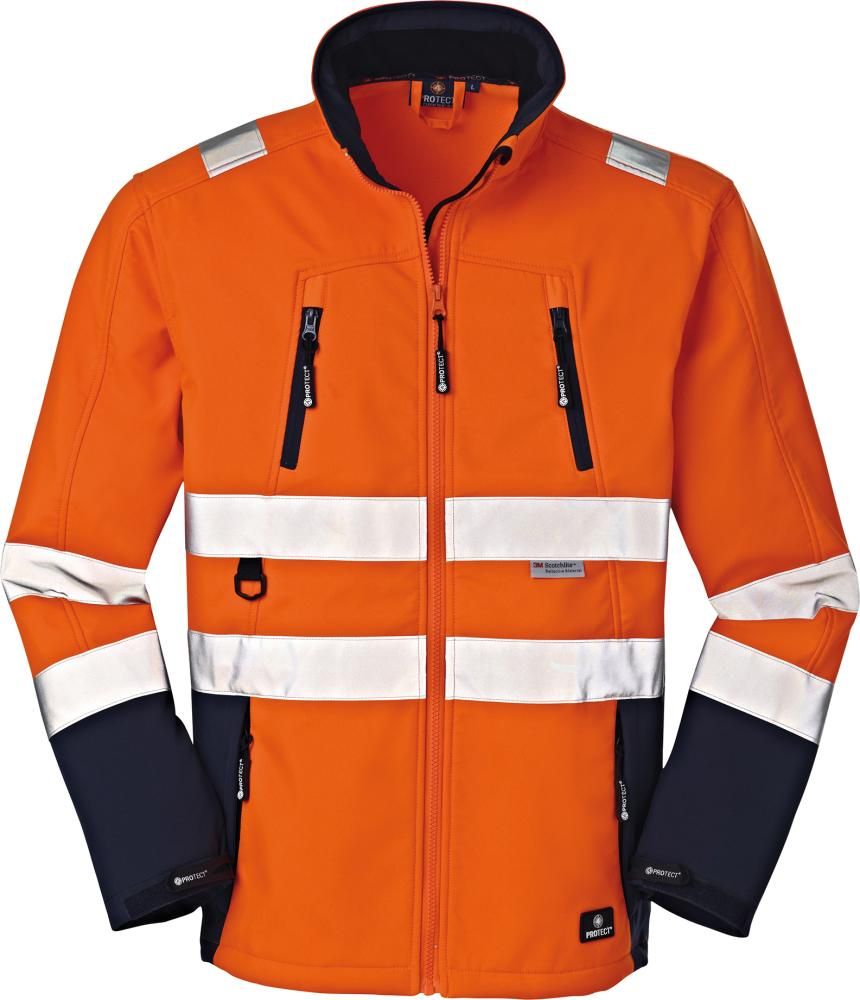JackePittsburgh,Softshellleuchtorange/navy,Gr.2XL