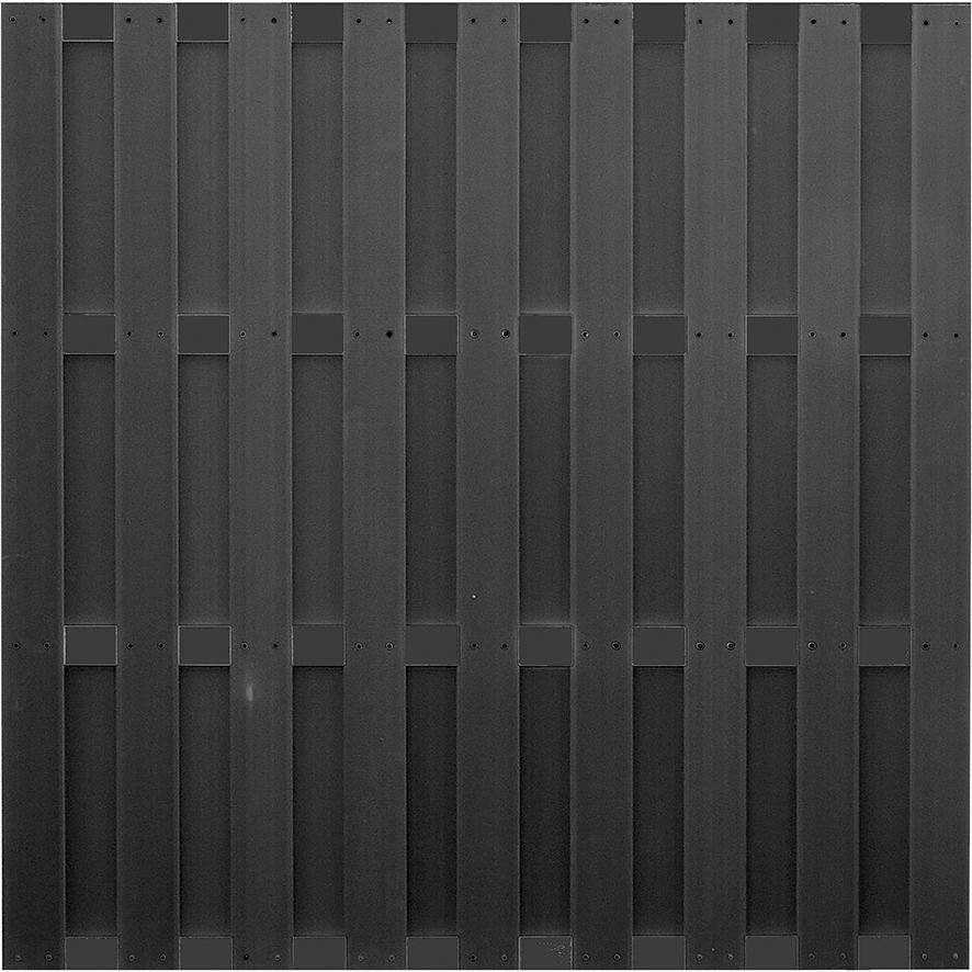 EMDEN-Serie ANTHRAZIT 180 x 180 cm, anthrazit 4 Querriegel ALU WPC-Bretterzaun