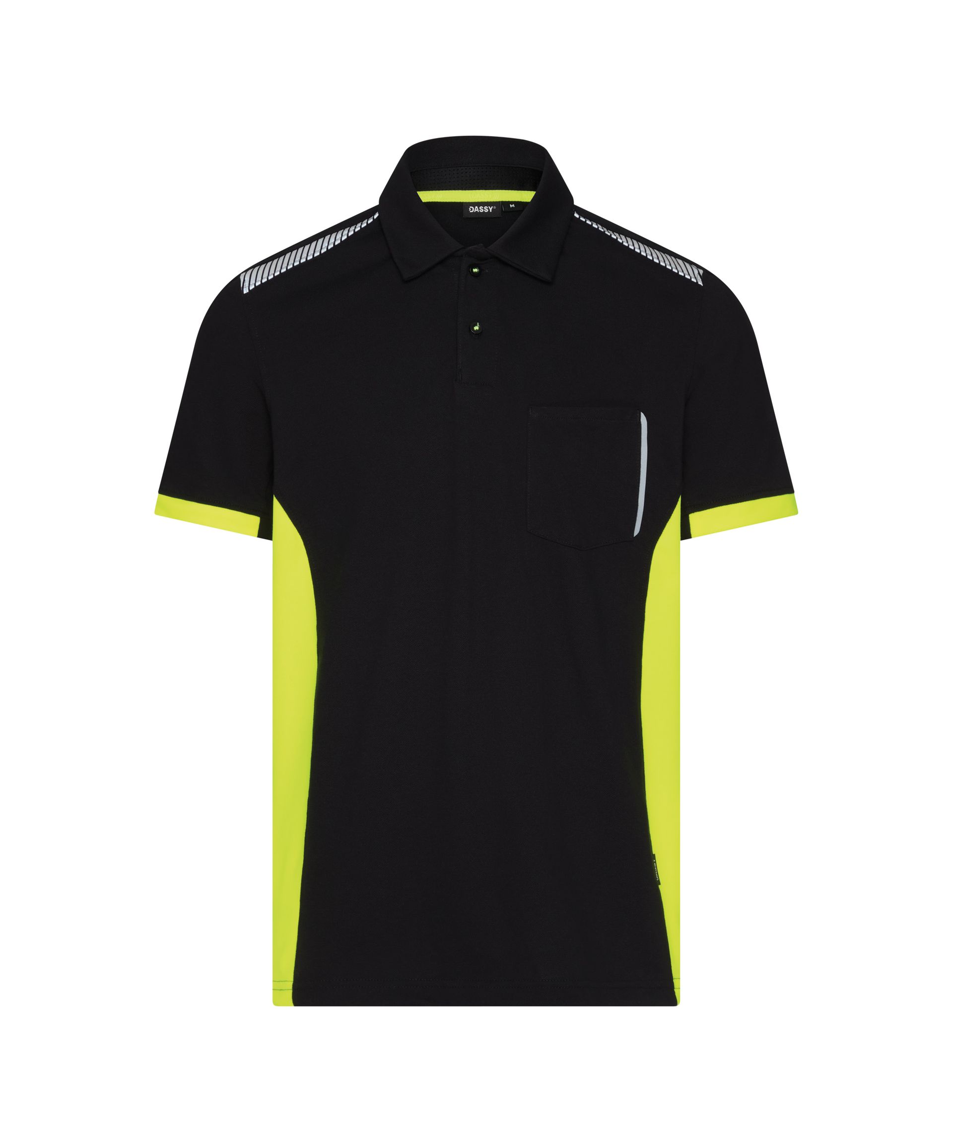 DASSY® Veracruz - Poloshirt - schwarz/neongelb, Gr. XS