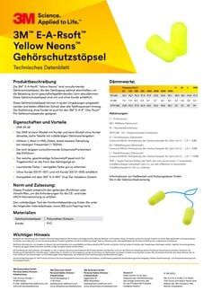 3M PD01002 3M E-A-R E-A-Rsoft Yellow Neons Gehörschutzstöpsel 36 dB Nachfüllflasche 500/Behäl