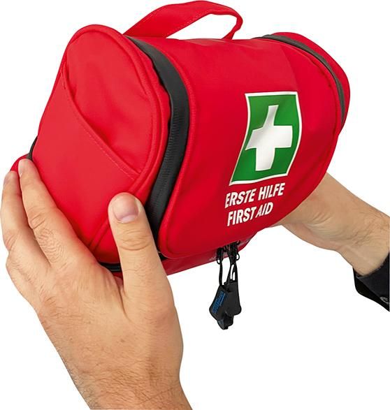 Erste Hilfe Tasche, ultraPOUCH,rot mit Füllung DIN 13157 mit FIDLOCK Magnet