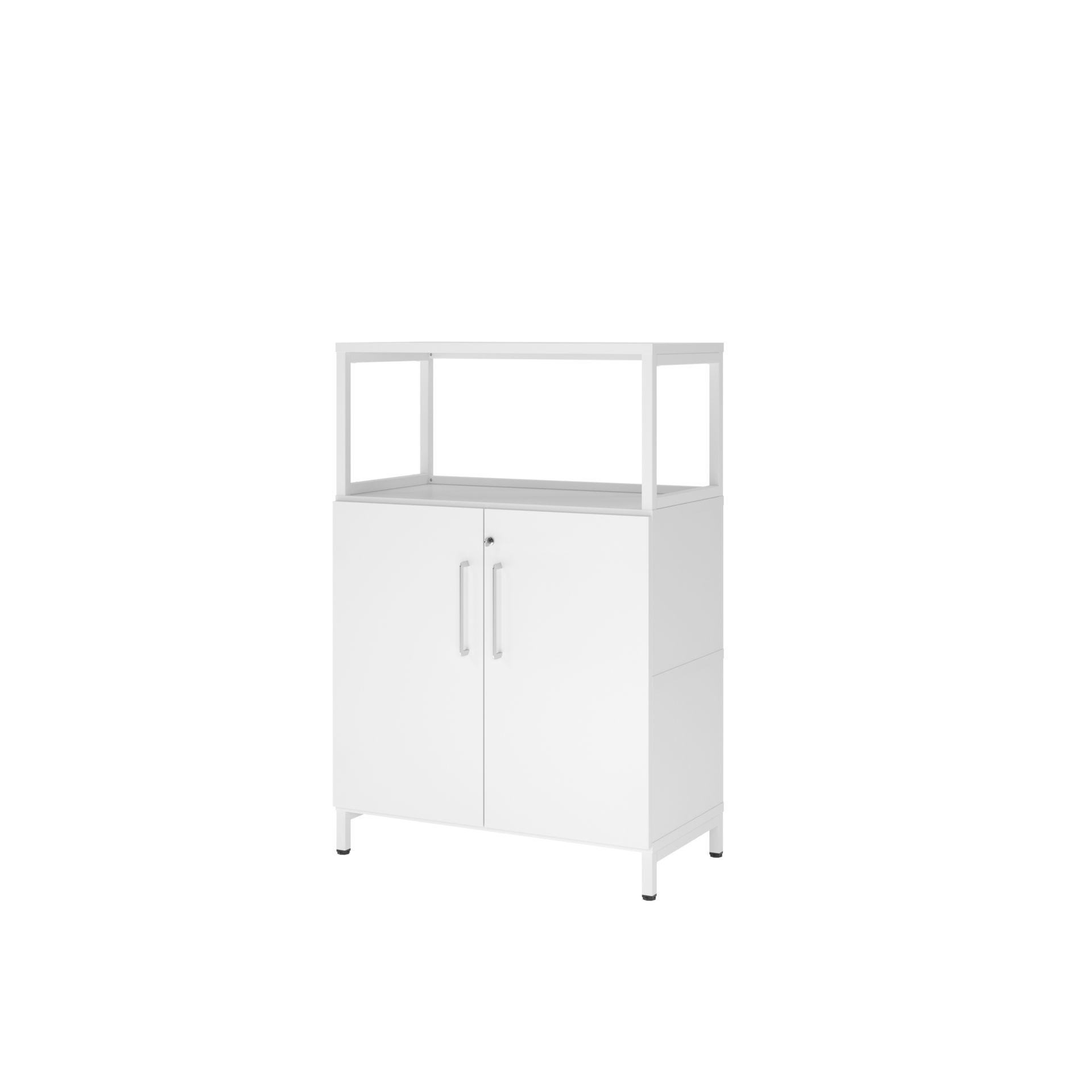 Regal FlexWall VFW38T2RU B800xT400xH1180 mm 2 OH 2 Türen m.Sockel weiß/weiß