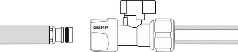 Schlauchstück Stecksystem1/2"-13mm MS Cr m.Kugelhahn GEKA plus