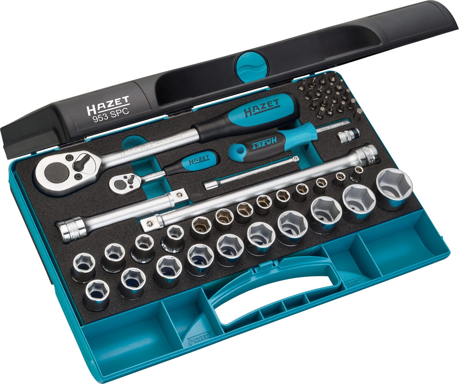 Steckschlüssel-Garnitur 1/4"+1/2" 953SPC 47-teilig Hazet