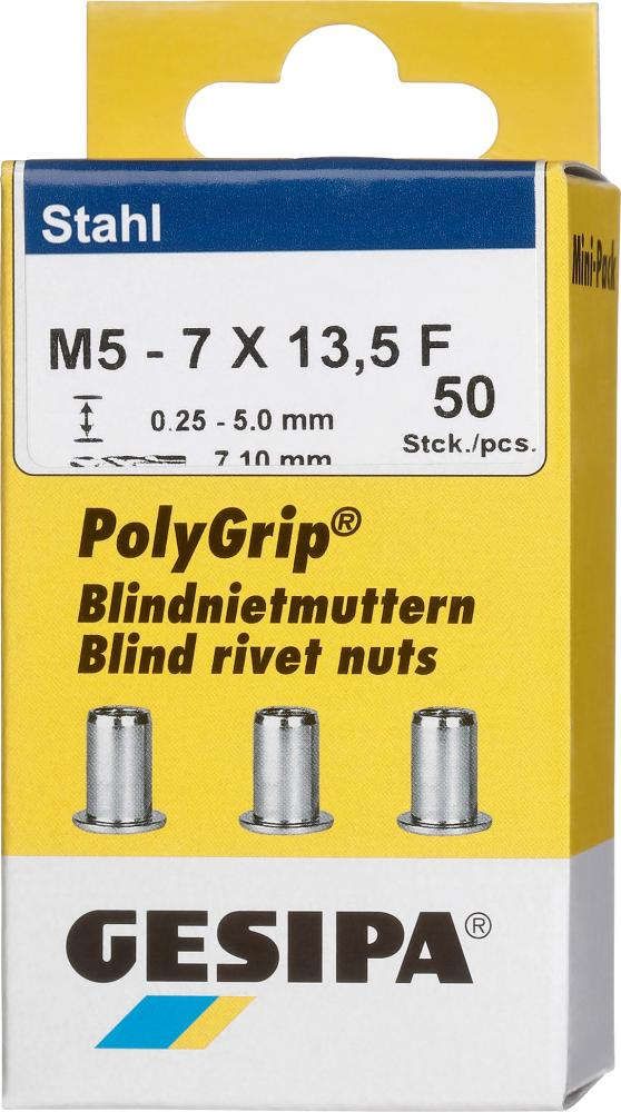 Bl.Nietm.Stahl Minipack Polygrip M5 x 7 x 13,5