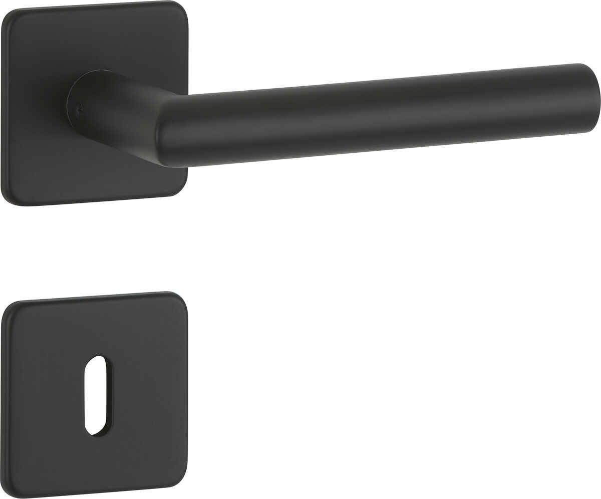 ZT-Drückergarnitur 1892 BASIC 02 - mit Flach-CLIP Rosetten 2641 FLK & RHF kantig - Ausf.: BB