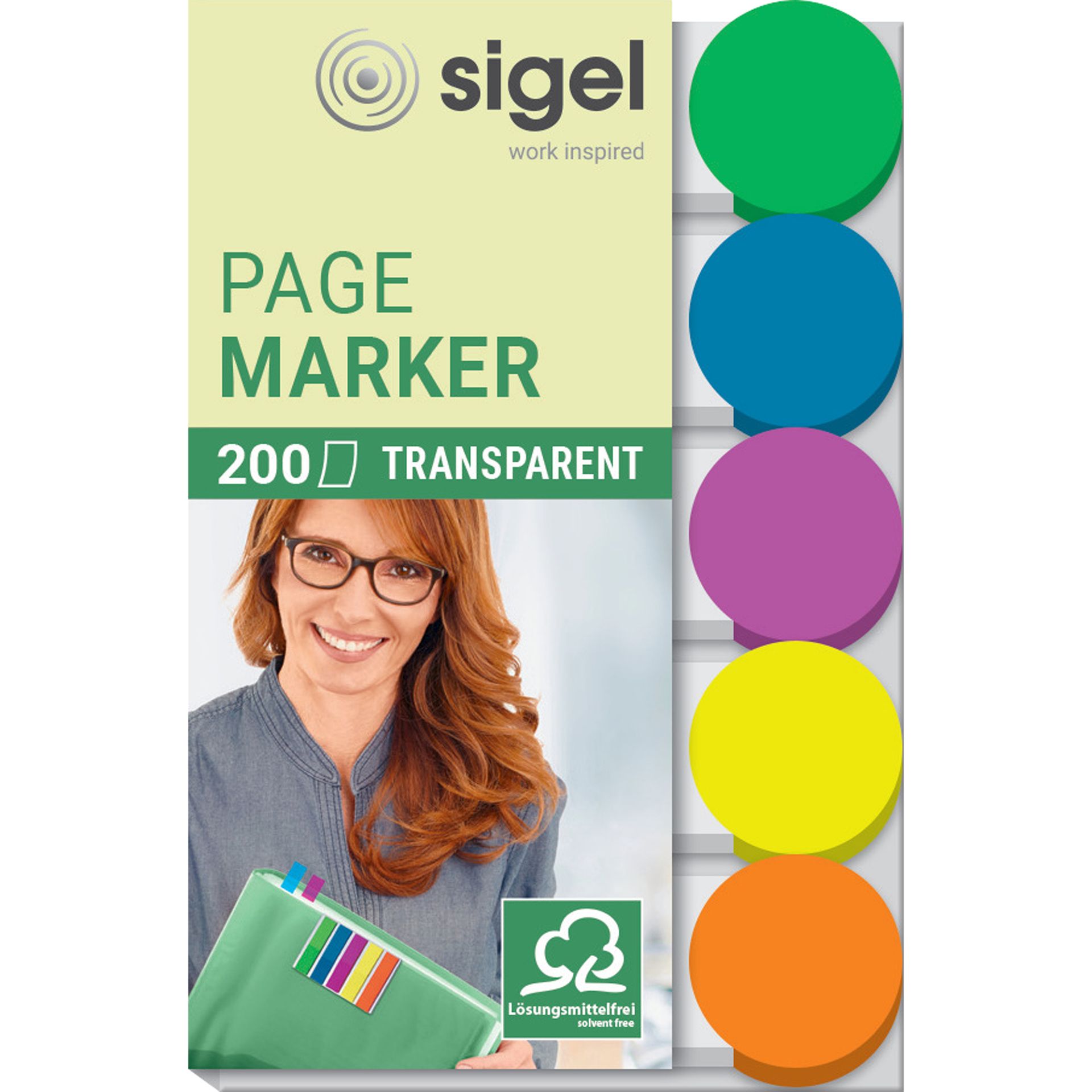 Haftmarker Film 12x50mm gn,bl,pi,ge,or 200Bl/Pack