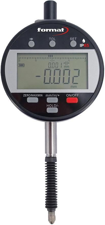 Digitale Messuhr IP65 12,5/0,01mm Akku m.D. FORMAT