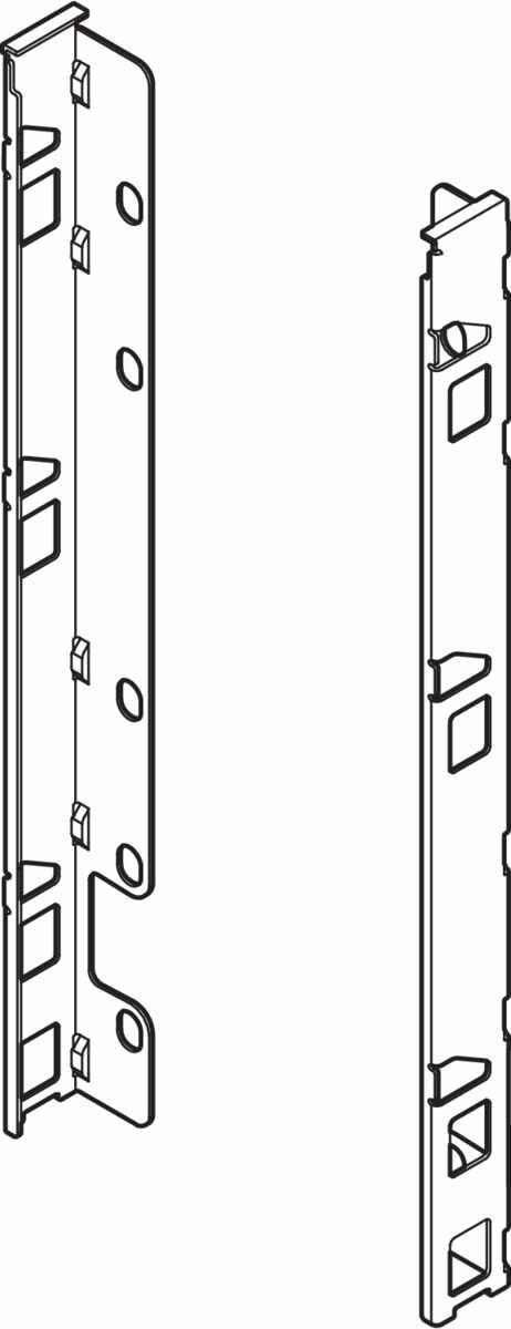 LEGRABOX Holzrückwandhalter, Höhe F (257 mm), links/rechts, seidenweiß matt