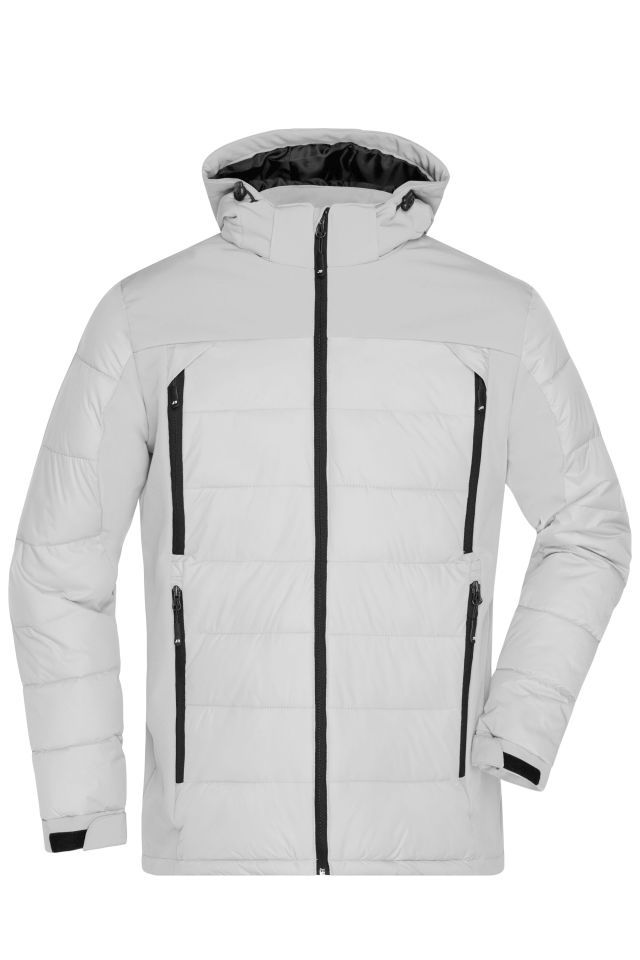 Men's Outdoor Hybrid Jacket Thermojacke in attraktivem Materialmix weiß, Gr. 3XL