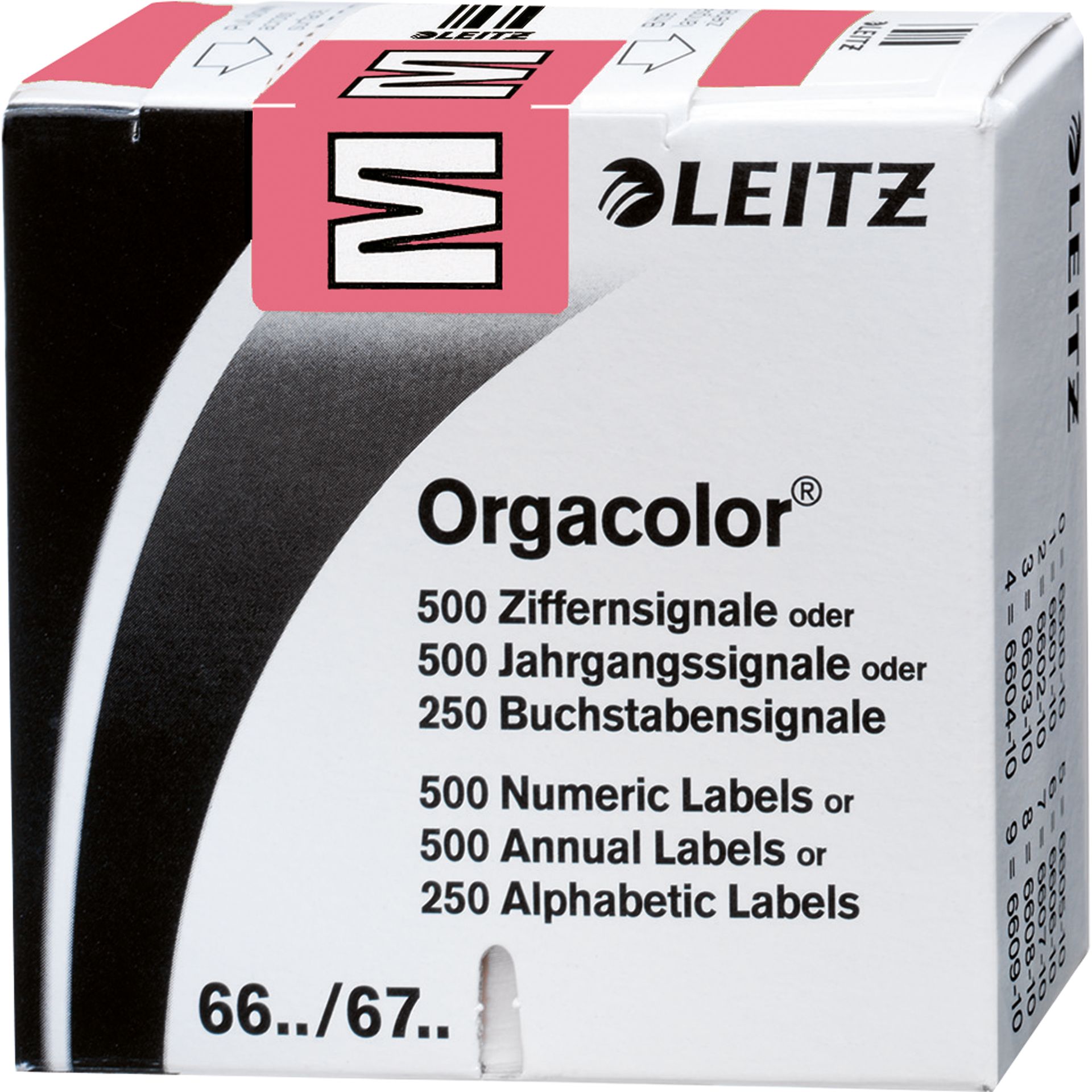 Buchstabensignal Orgacolor M rosa 250 St./Pack.