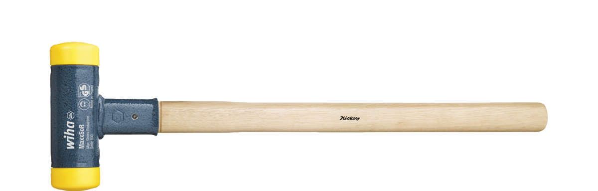Wiha Schonhammer rückschlagfrei mit Hickory-Holzstiel, Rund-Schlagkopf 30, 350 mm (02093)
