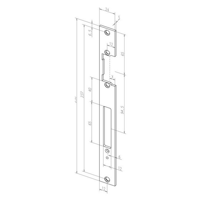 effeff Flachschließblech 711 250x24 mm
