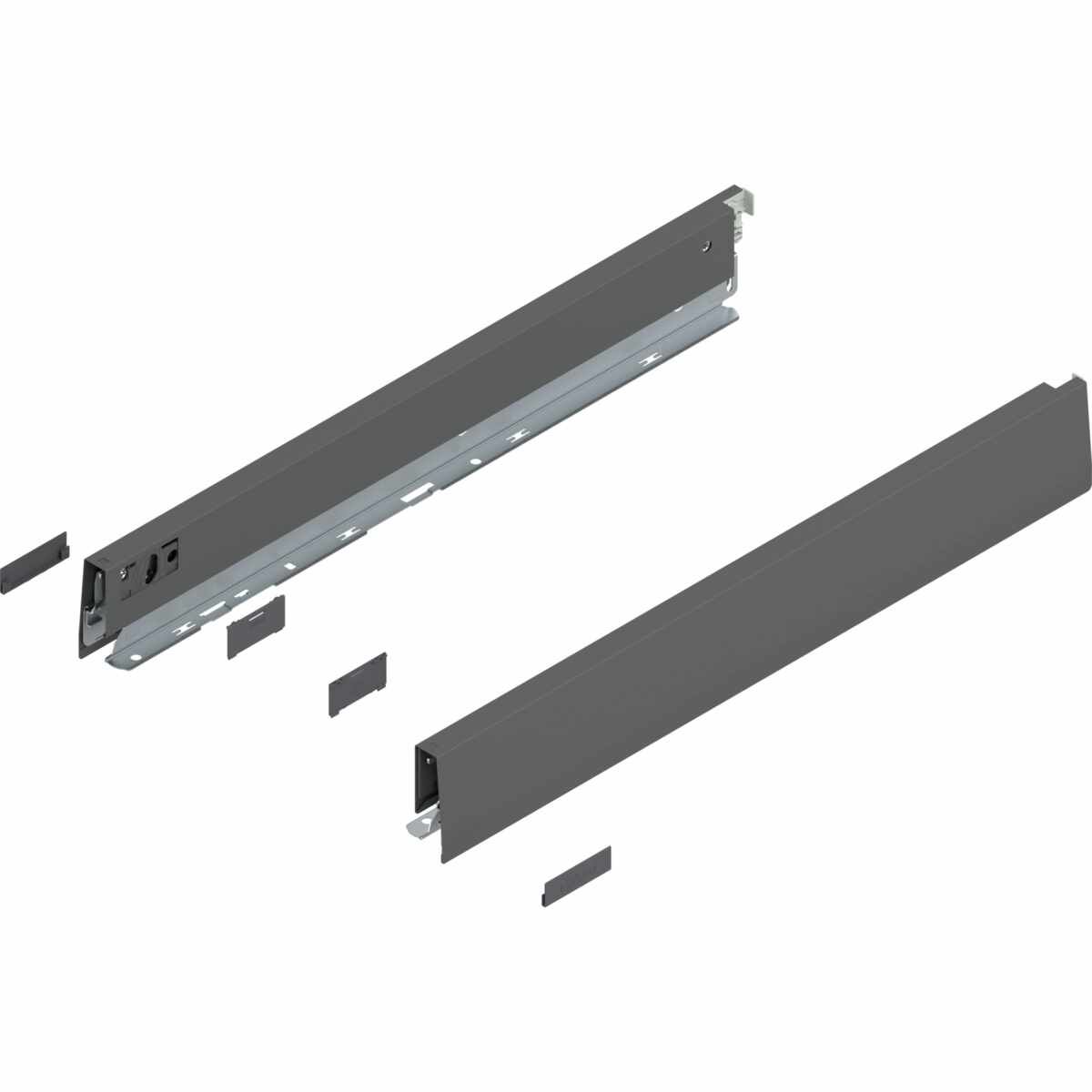 MERIVOBOX Zarge, Höhe N (68.5 mm), NL=500 mm, links/rechts, oriongrau matt