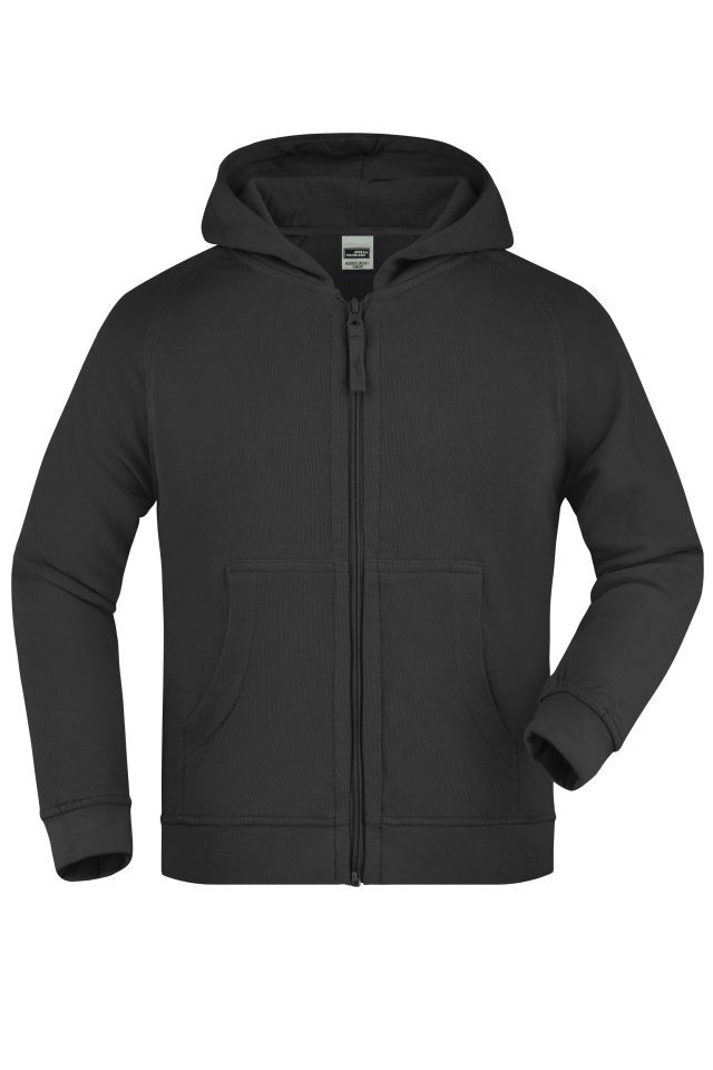 Hooded Jacket Junior Klassische Kapuzenjacke aus hochwertiger French-Terry-Qualität schwarz, Gr. XL