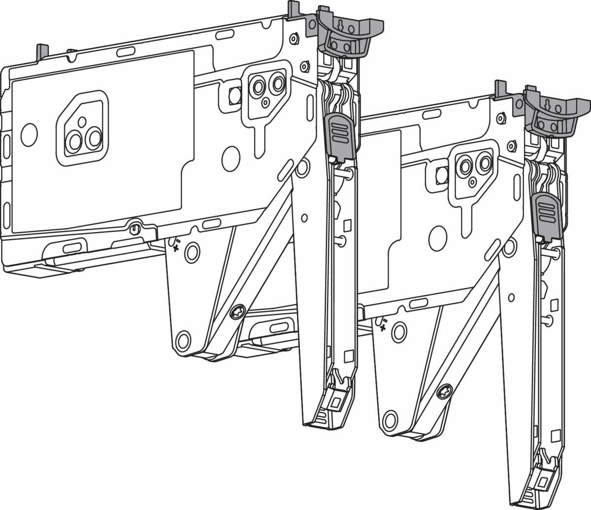 AVENTOS HK top Hochklappe, Kraftspeicher (Set), LF=1730-5200 (bei 2 Stück), zum Schrauben, für SERVO-DRIVE geeignet, verzinkt