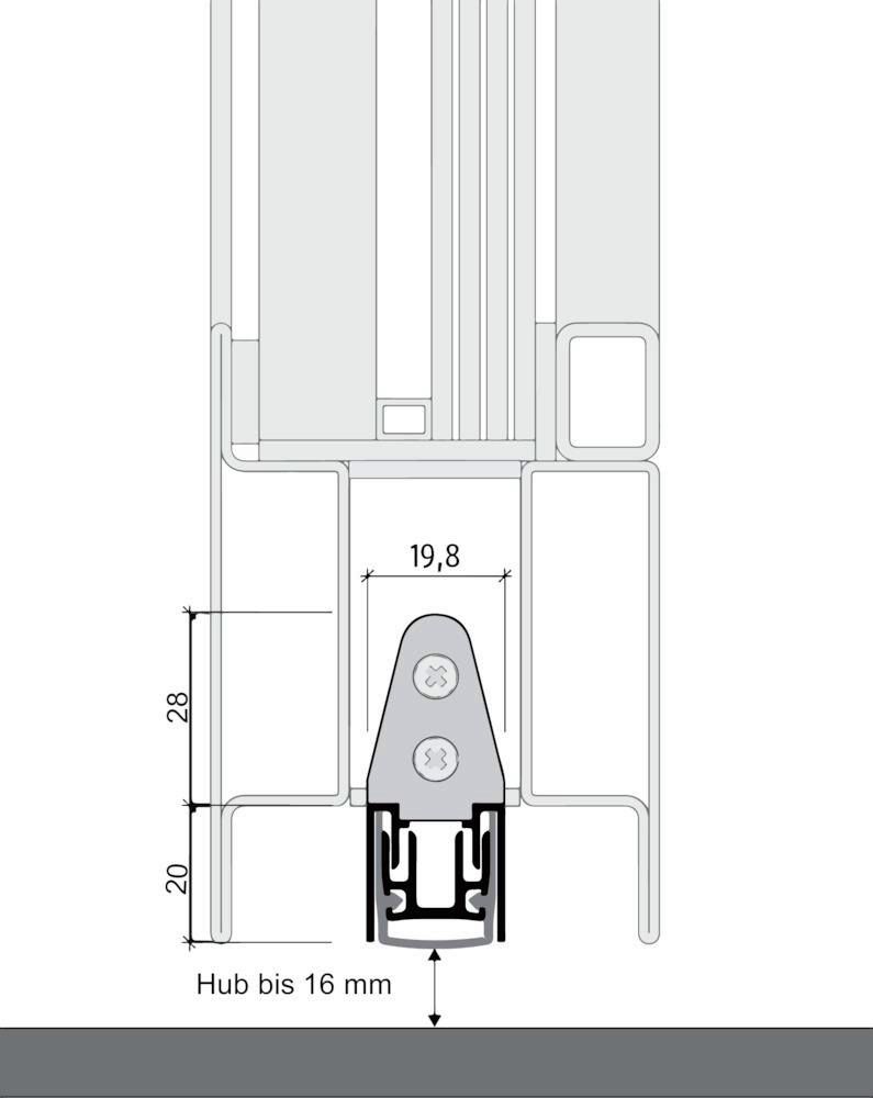 Türabsenkd.,MF/FH, Silikon,960mm+RD 50 dB