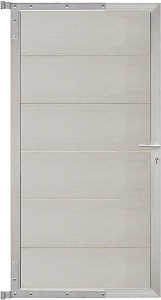 ELZE-Tor-Komplettset 90 x 173 cm, Rahmen silber Füllung beige