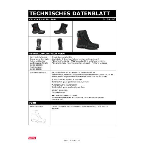ELTEN CALVIN Sicherheitsstiefel High S3, Schwarz, Gr. 48