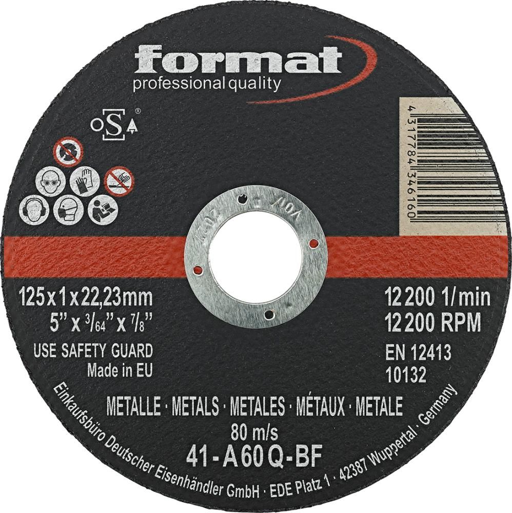 Trennscheibe gerade für Stahl 115x1mm FORMAT