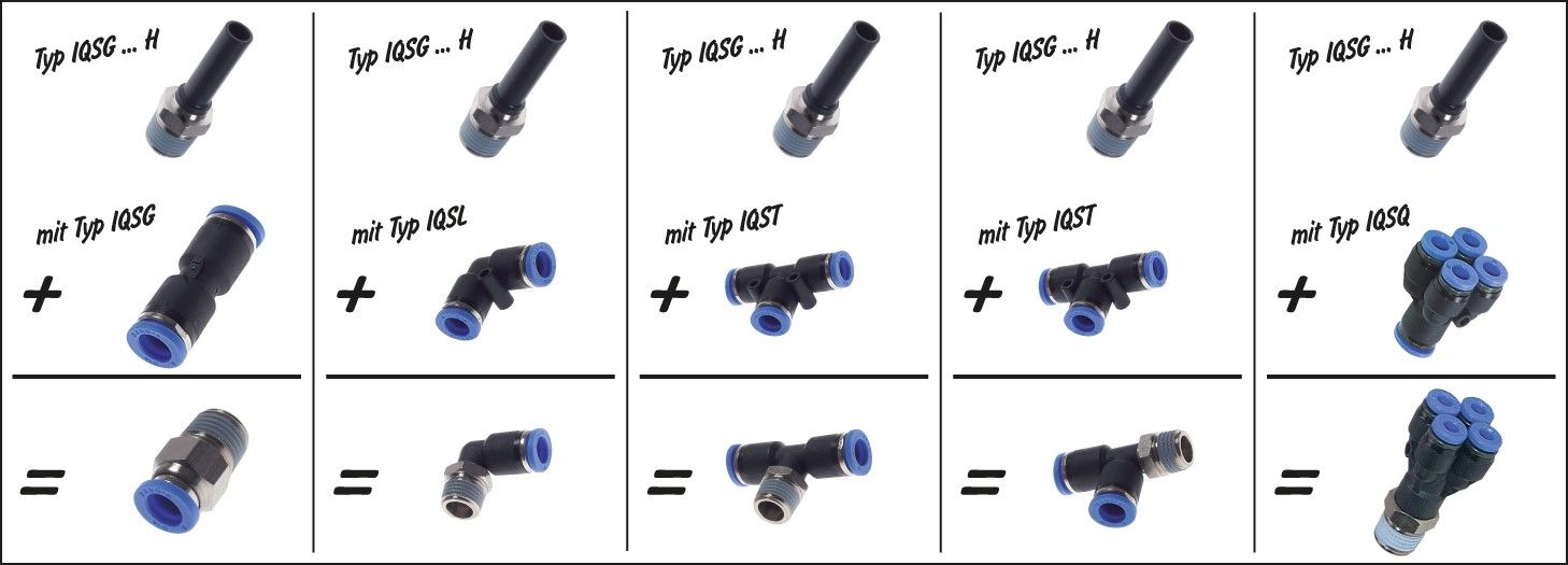 Einschraubtülle R 1/8"-4mm Stecknippel, IQS-Standard
