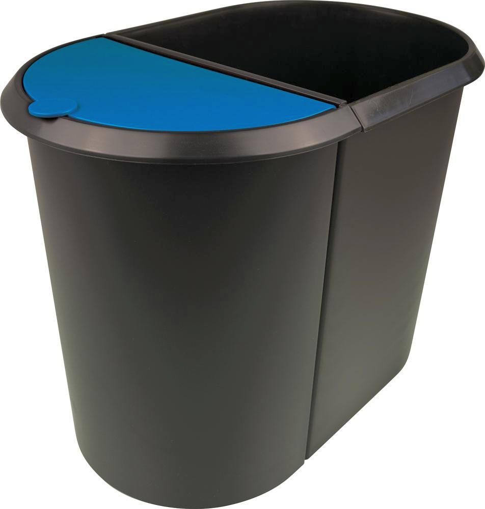 Papierkorb Duo-System schwarz/blau helit