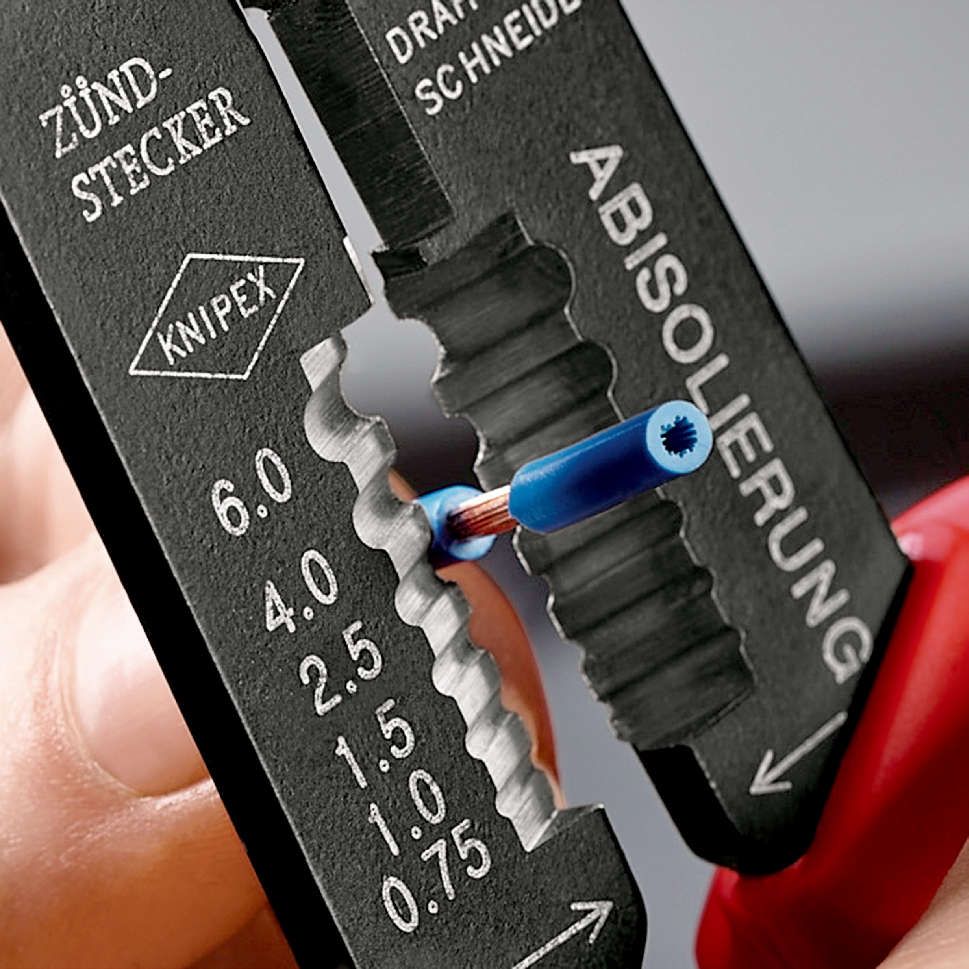 KNIPEX 97 22 240 Crimpzange mit Mehrkomponenten-Hüllen schwarz lackiert 240 mm