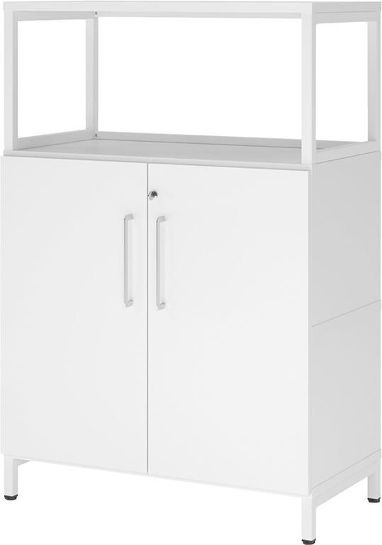 Regal FlexWall VFW38T2RU B800xT400xH1180 mm 2 OH 2 Türen m.Sockel weiß/weiß