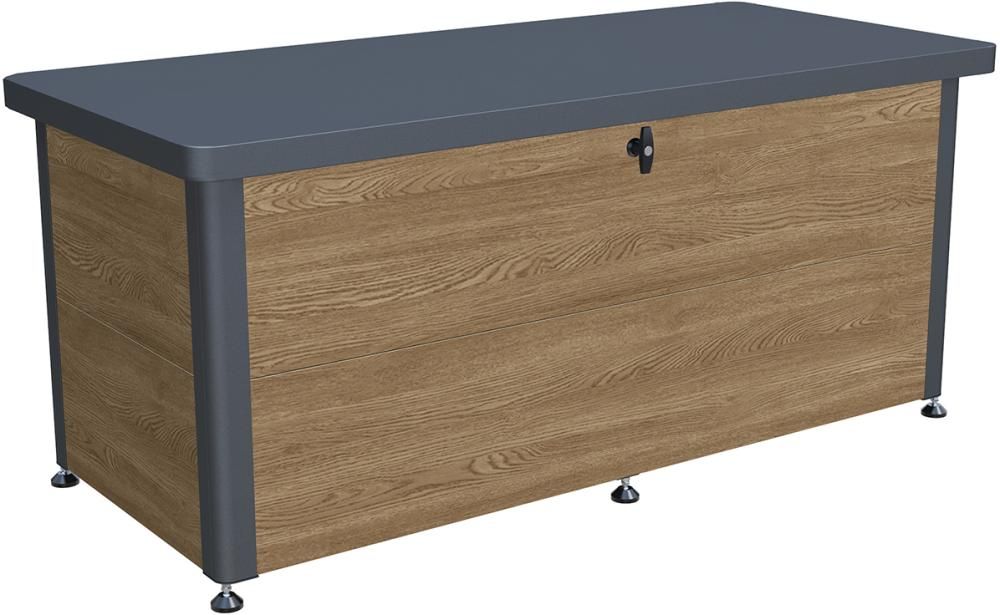 Alu-Aufbewahrungsbox Holzoptik 139 x 68 x 65 cm