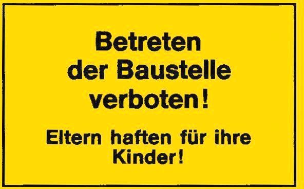 Verbotsschild 400x250mm Betreten der Baustelle