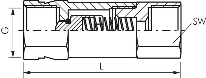 Rückschlagventil (Messing) G 1/4" (IG), PN 16