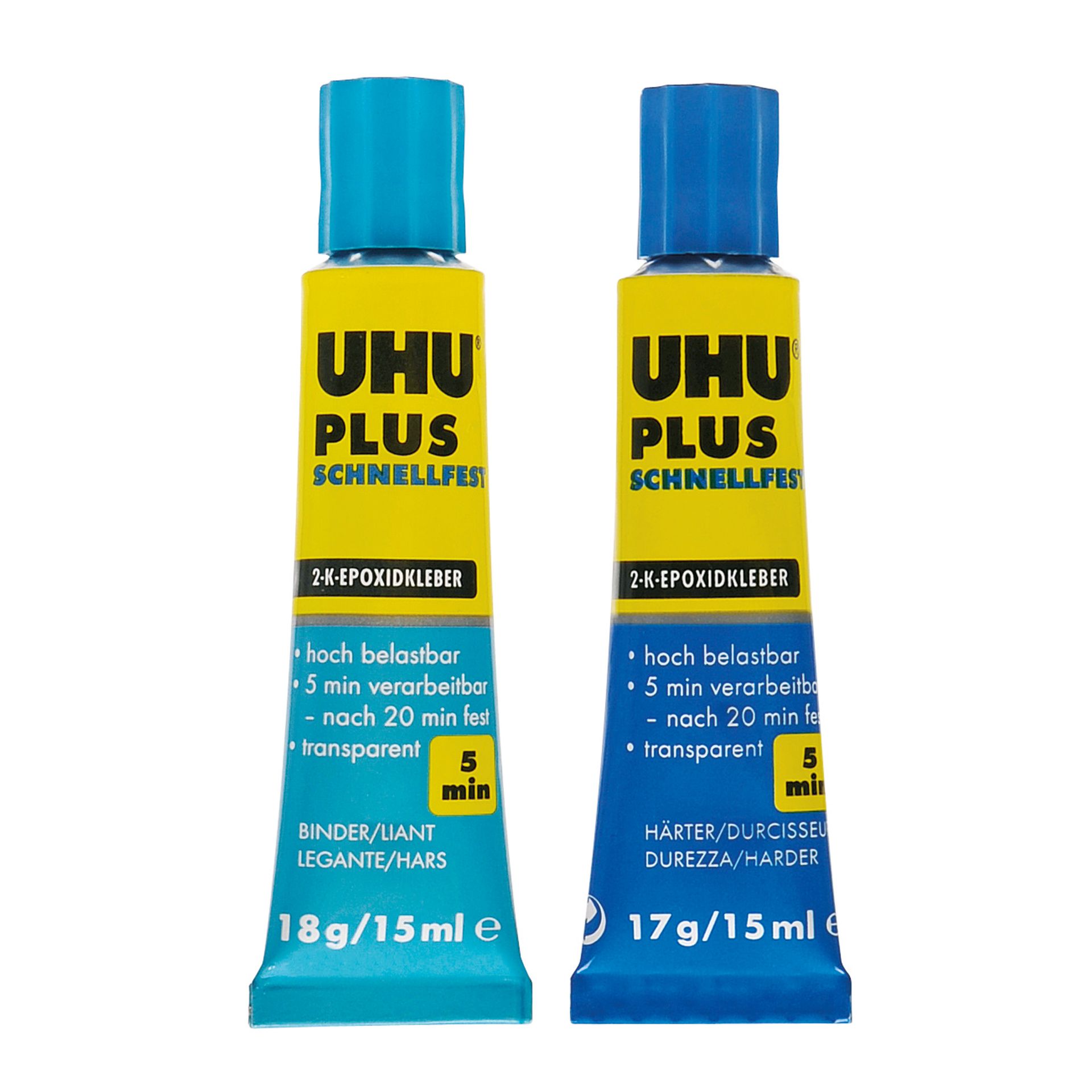 2-KomponentenepoxidkleberPLUS SCHNELLFEST SB-Karte mit Tuben Binder18g Härter 17g UHU