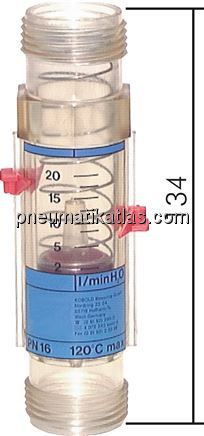 Durchflussmesser G 1" (AG), 2 bis 20 l/min für Wasser
