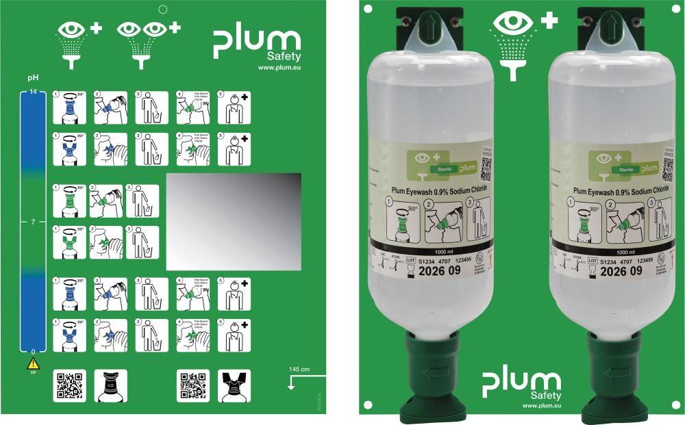 Augenspülstation Maxi, 2 Flaschen, 1000ml, Natriumchloridlösung